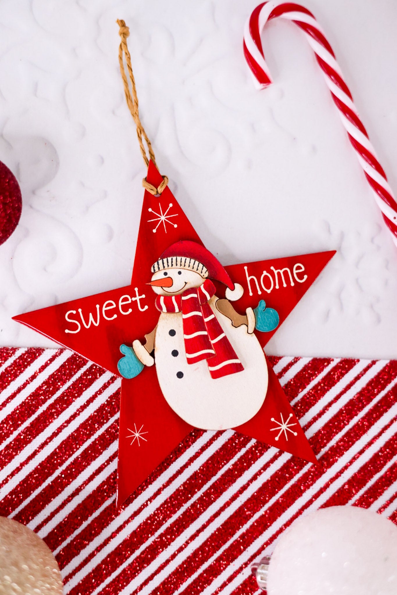 Hearts & Stars Christmas Snowman Ornaments (6 Styles)