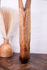 Gia Tall Wide Calf Embroidered Leather Boots In Camel Brown