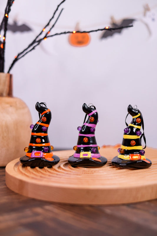 Ceramic Witch Hat Ornament (3 Colors)