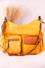 Two-Tone Faux Leather Hobo Bag