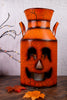 Orange Crackle Jack-O-Lantern Milk Can Luminary (3 Variants)