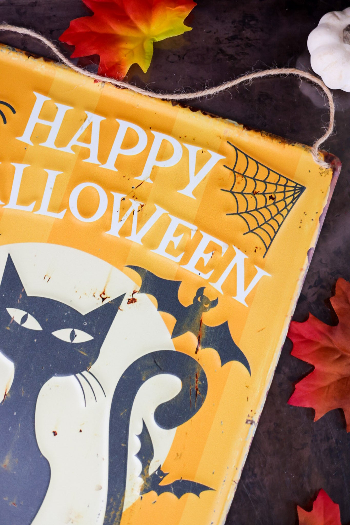 Vintage Halloween Distressed Metal Signs (4 Styles)