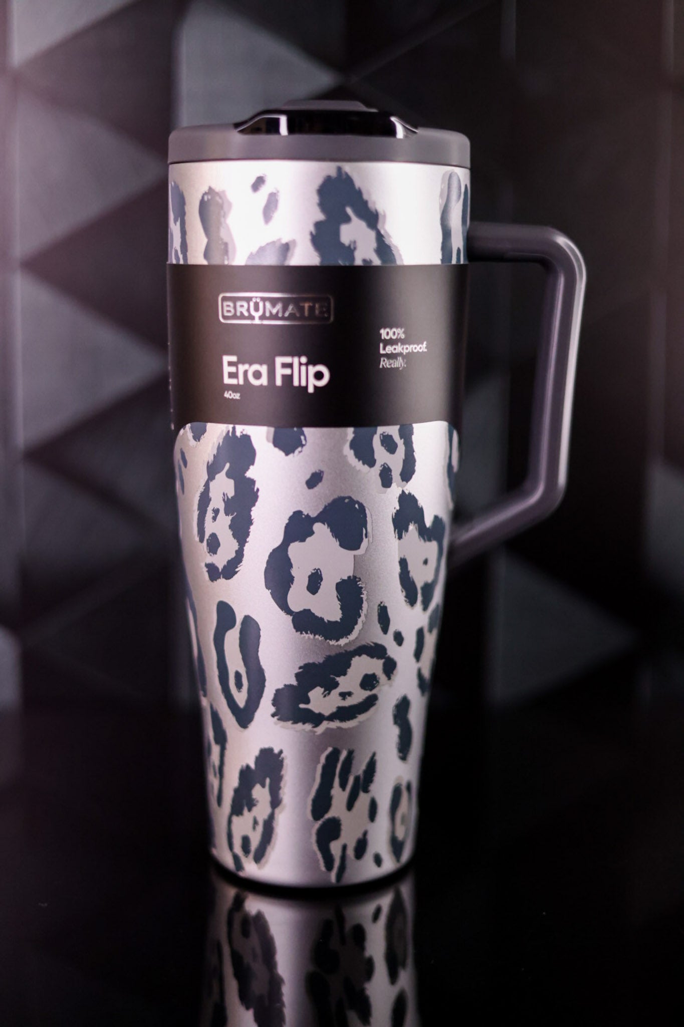 Brumate Metallic Leopard 40oz Era Flip Tumbler