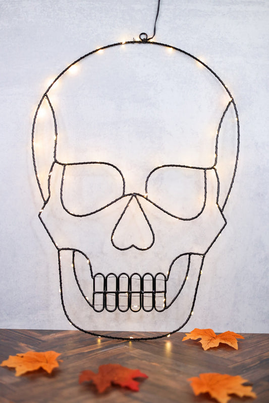 Hanging Light Up Wire Skull