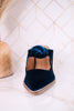 Knot Gonna Happen Teal Velvet Mule Heels