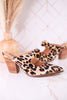Knot Gonna Happen Leopard Velvet Mule Heels