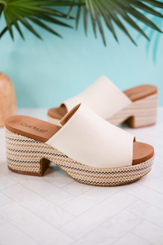 Totally Buggin' Ivory Platform Sandals