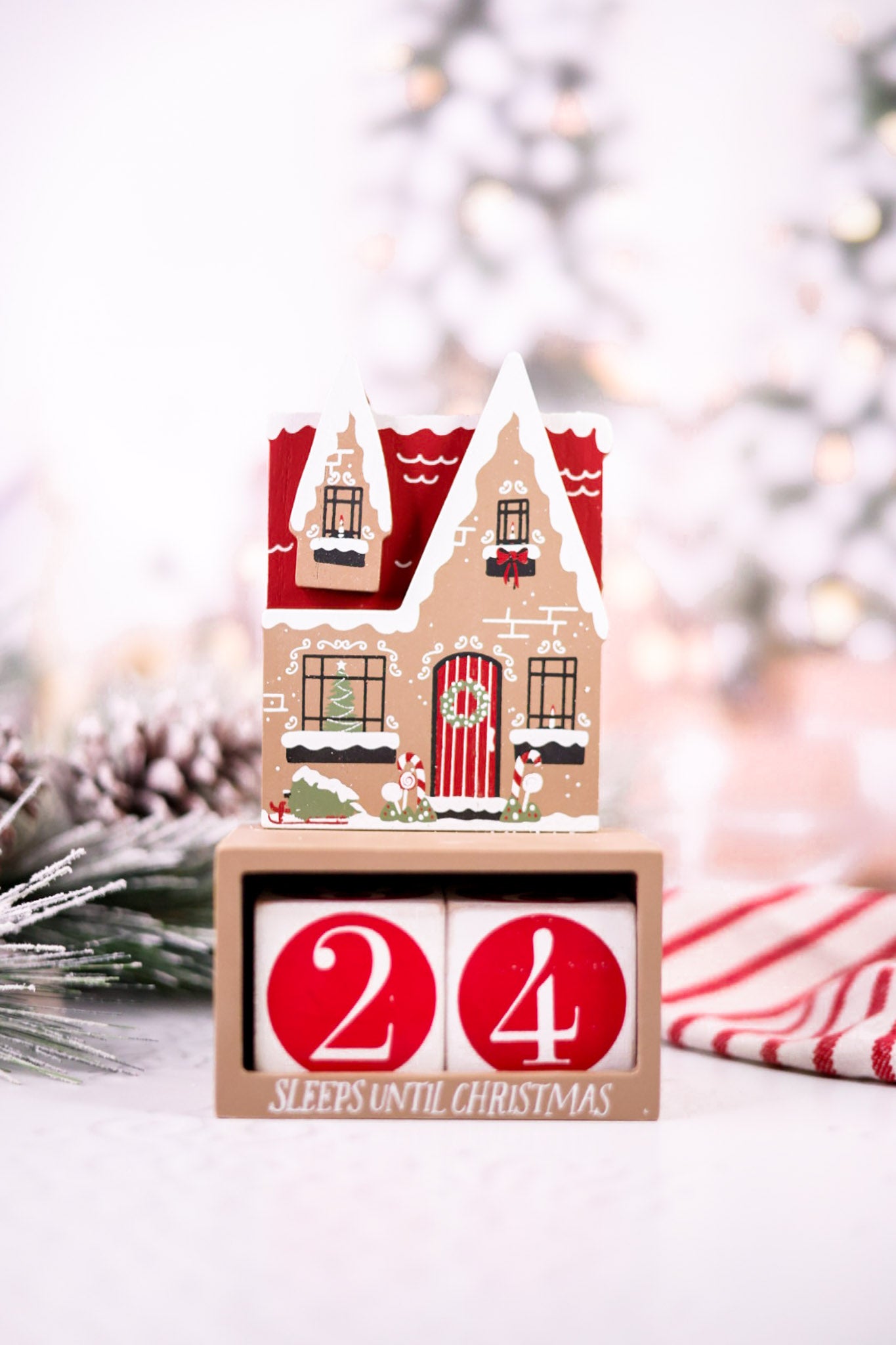 Sleeps Until Christmas Wooden Countdown House