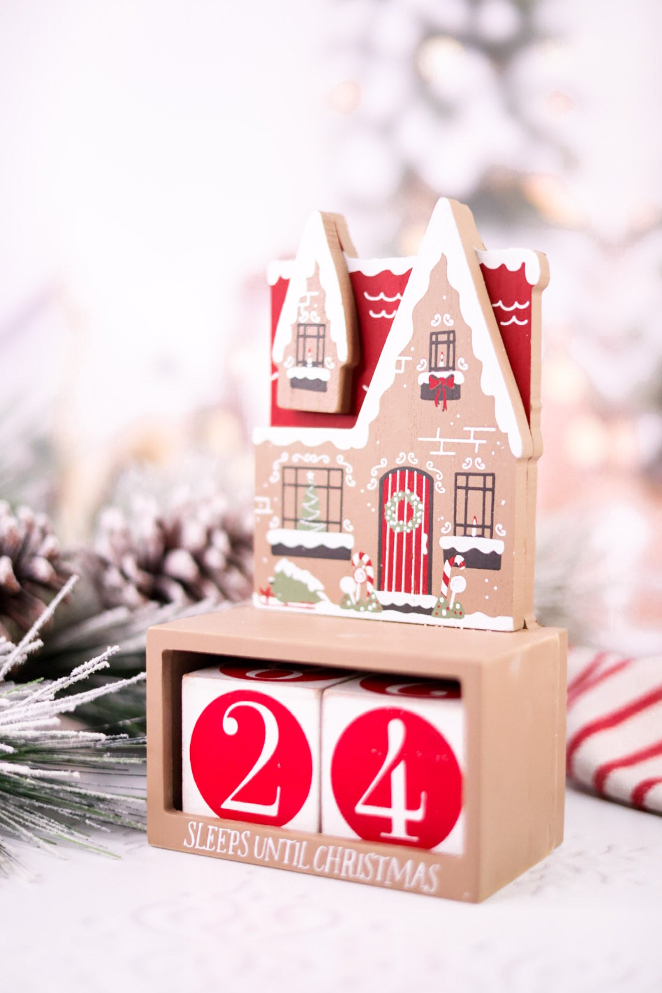 Sleeps Until Christmas Wooden Countdown House