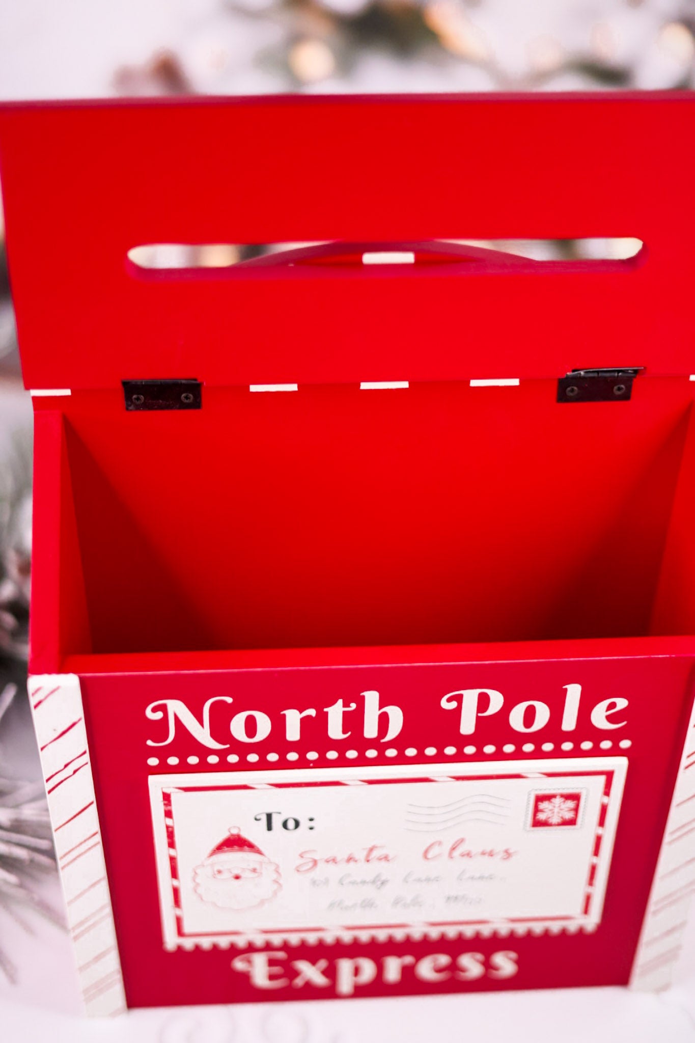 North Pole Express Wooden Letter's To Santa Mailbox