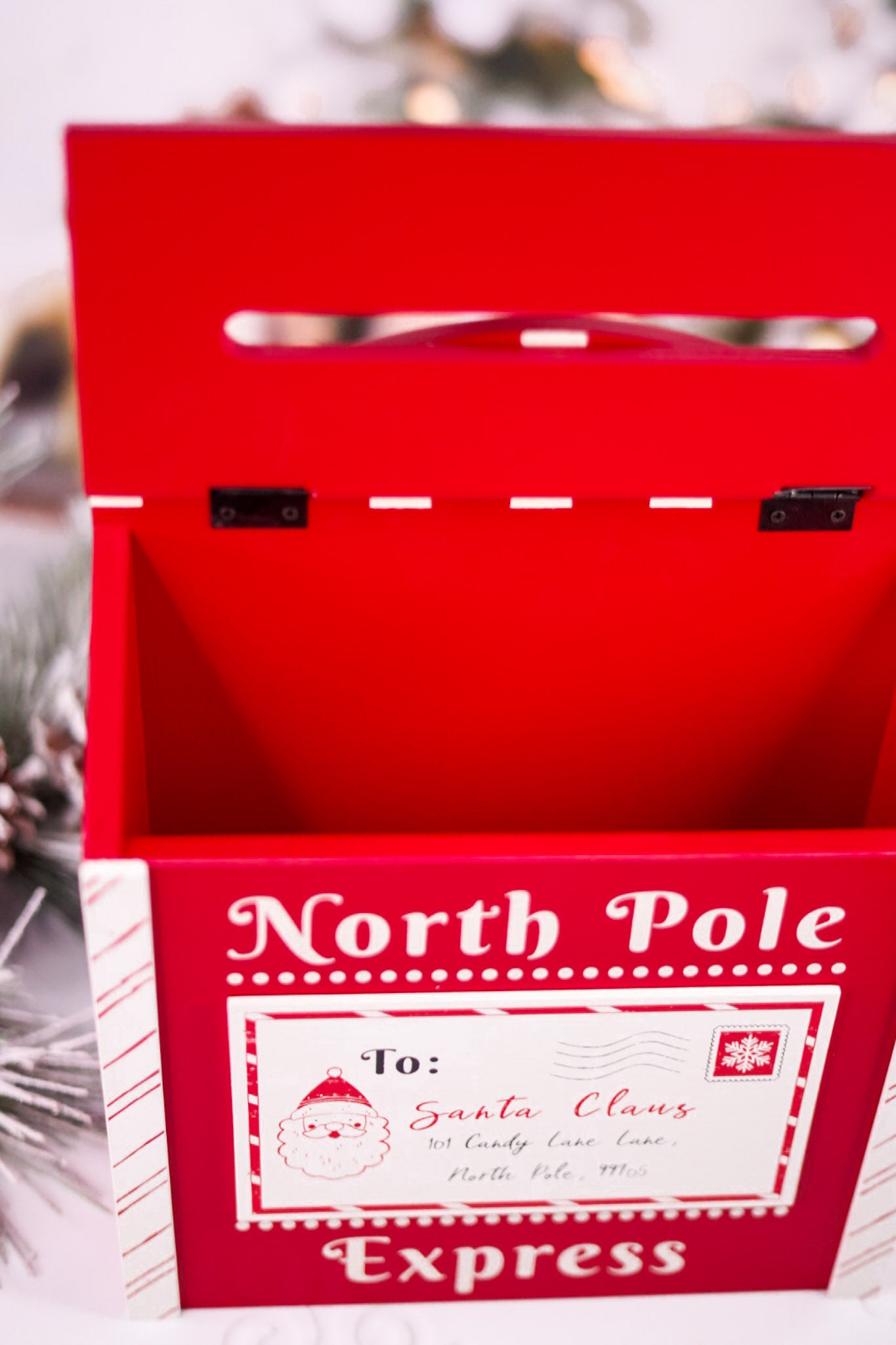 North Pole Express Wooden Letter's To Santa Mailbox