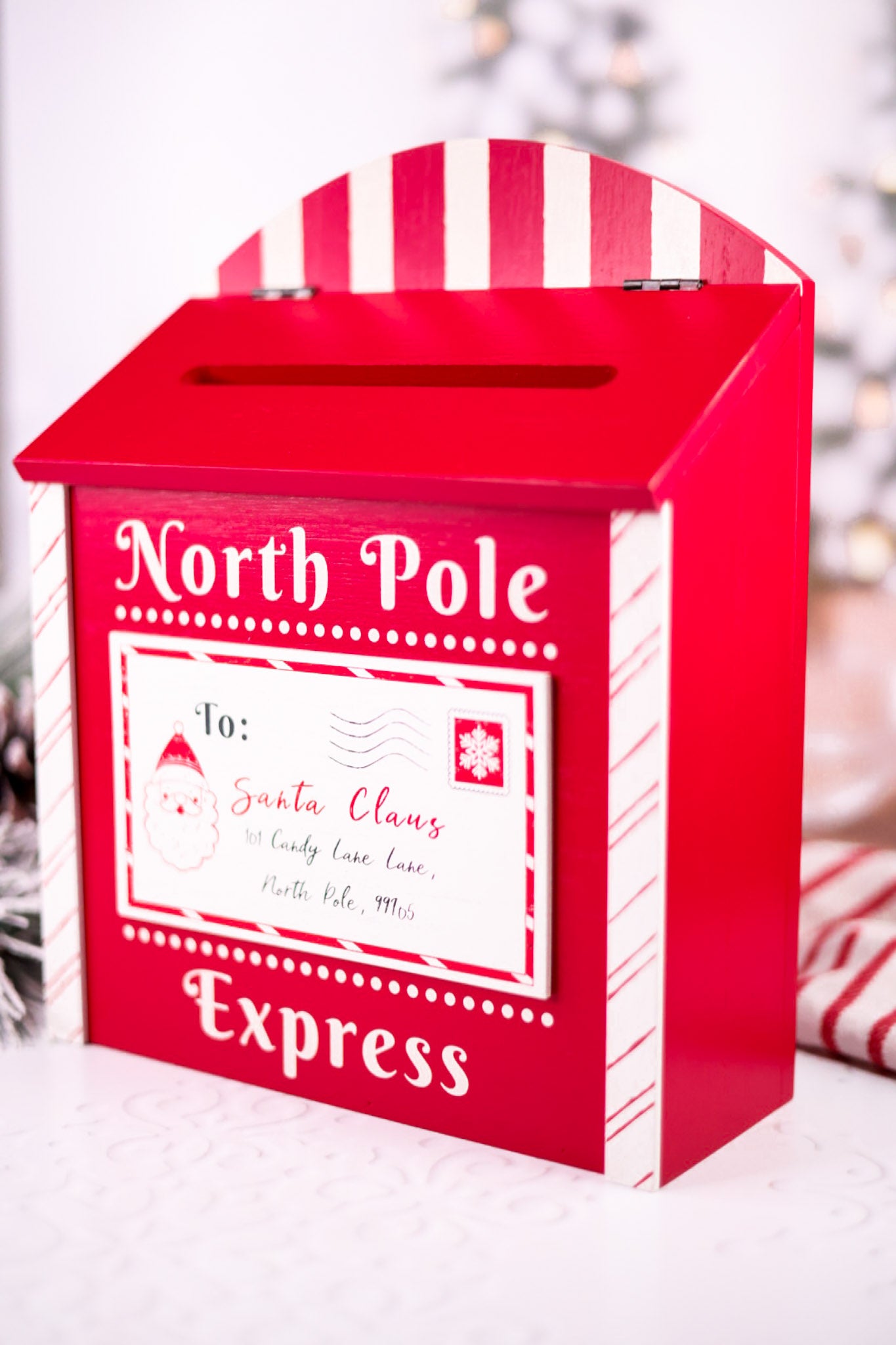 North Pole Express Wooden Letter's To Santa Mailbox