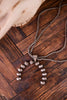 2 Layered Cowgirl Pearl Necklace with Horseshoe Pendant