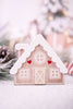 6" Snowy Cabin Chunky Wooden Sitter