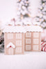 7" Chunky Wooden Snowy Townhome Sitter
