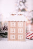 7" Chunky Wooden Snowy Townhome Sitter