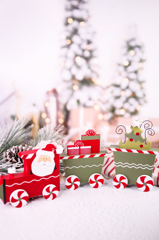 Double Sided Wooden Santa Christmas Train