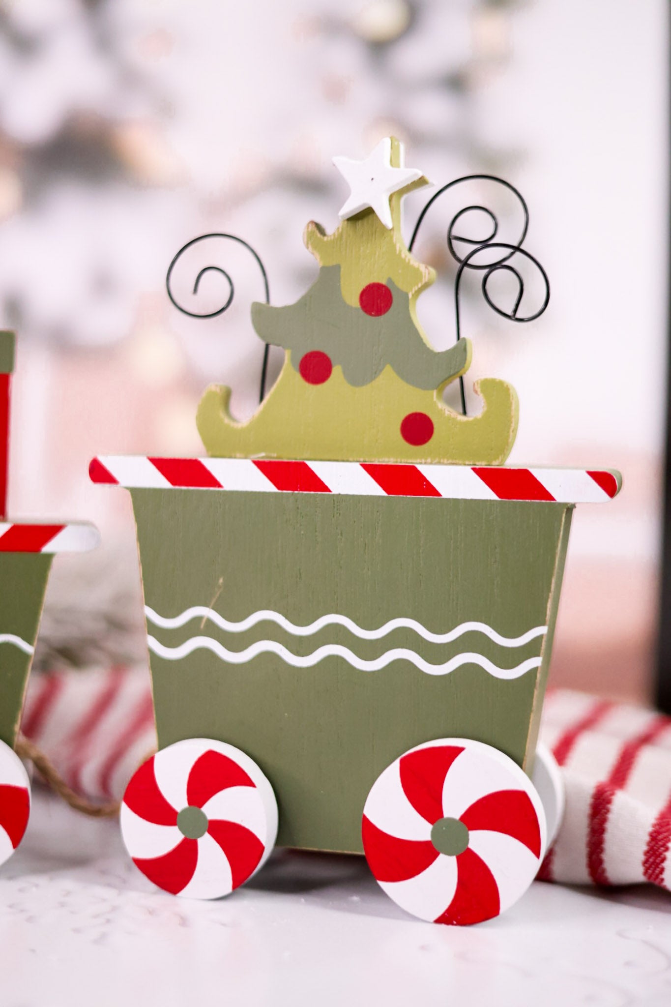 Double Sided Wooden Santa Christmas Train