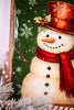 Crimson Pine Framed Snowman Sign
