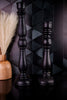 14" Black Wooden Taper Candle Holder