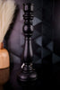 14" Black Wooden Taper Candle Holder