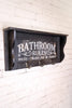 Engraved Wood Bathroom Shelf W/ Hooks