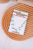 Turquoise Trucker Hat Chain with irregular turquoise stones on delicate gold chain displayed on wooden tray background