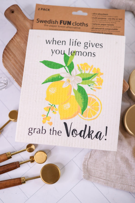 Grab The Vodka Swedish Dish Cloths (2pk)