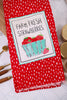 Farm Fresh Strawberries Tea Towel