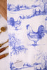 Blue Rooster Print Dual Purpose Kitchen Towel