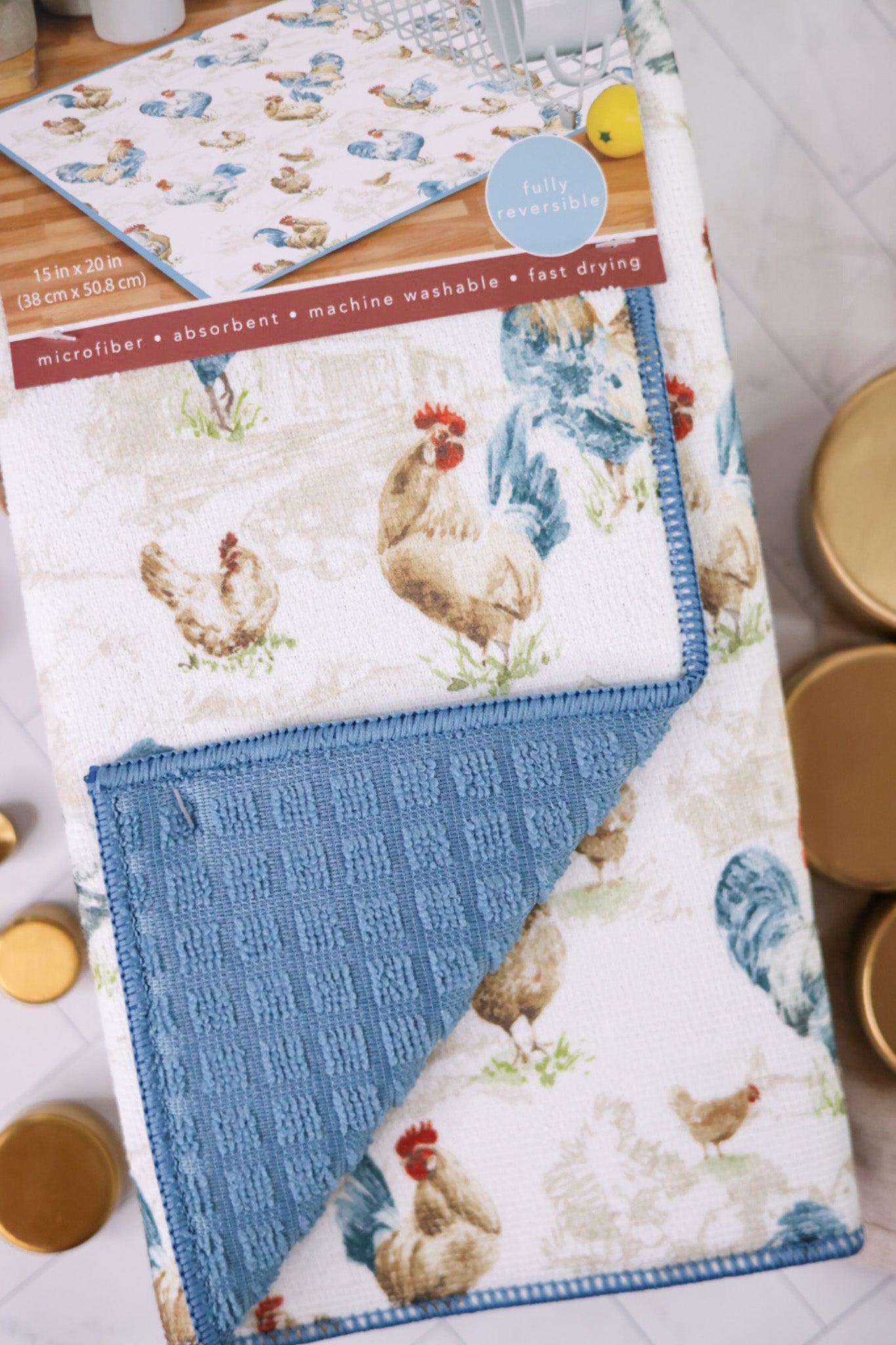Countryside Rooster Countertop Drying Mat