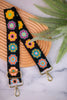 Black Floral Crochet Bag Strap