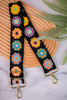 Black Floral Crochet Bag Strap