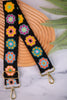 Black Floral Crochet Bag Strap