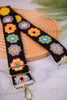 Black Floral Crochet Bag Strap