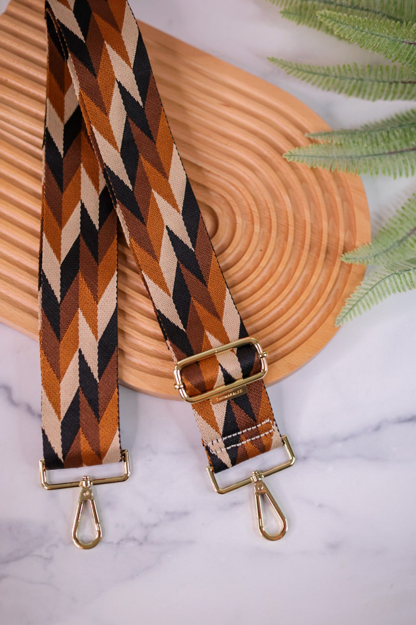 Brown Geometric Guitar Bag Strap