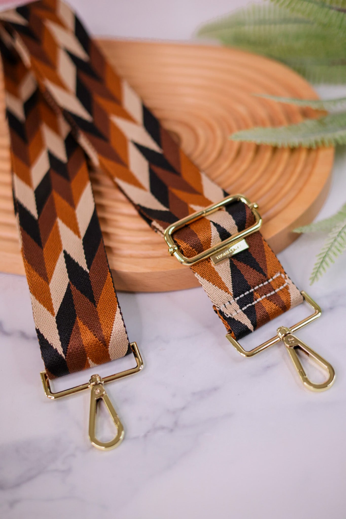 Brown Geometric Guitar Bag Strap
