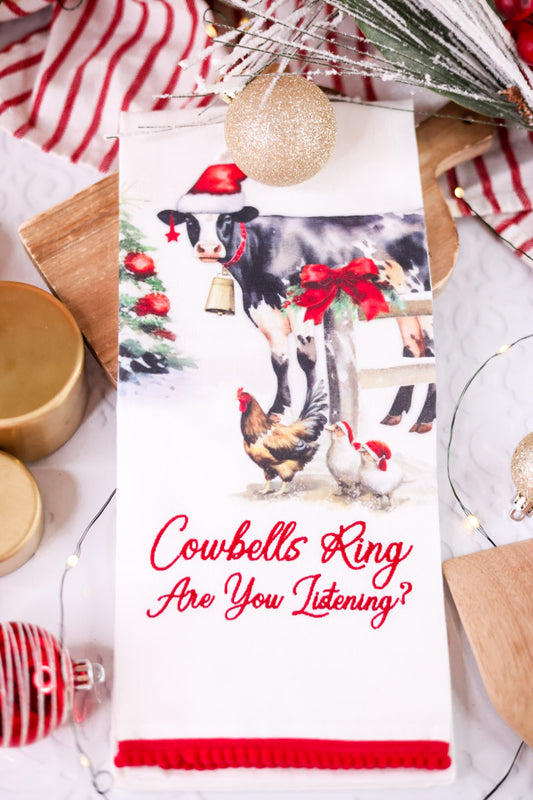 Cowbells Ring Dish Towel