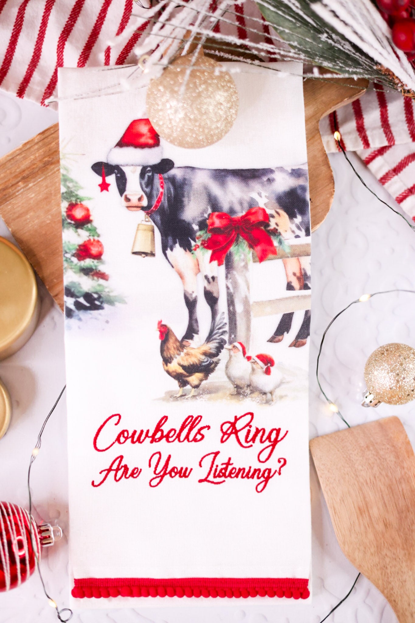 Cowbells Ring Dish Towel