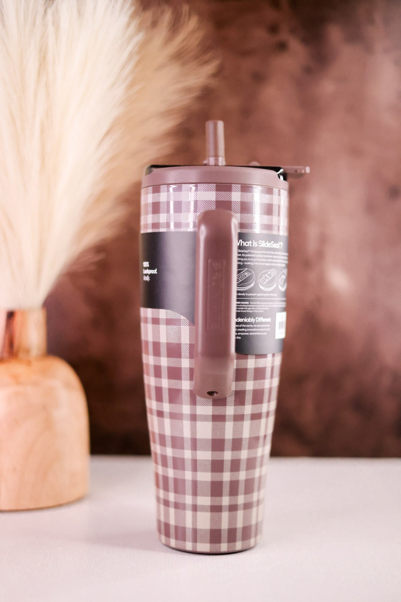 Brumate Pecan Plaid 40oz Era Flip Tumbler