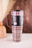 Brumate Pecan Plaid 40oz Era Flip Tumbler