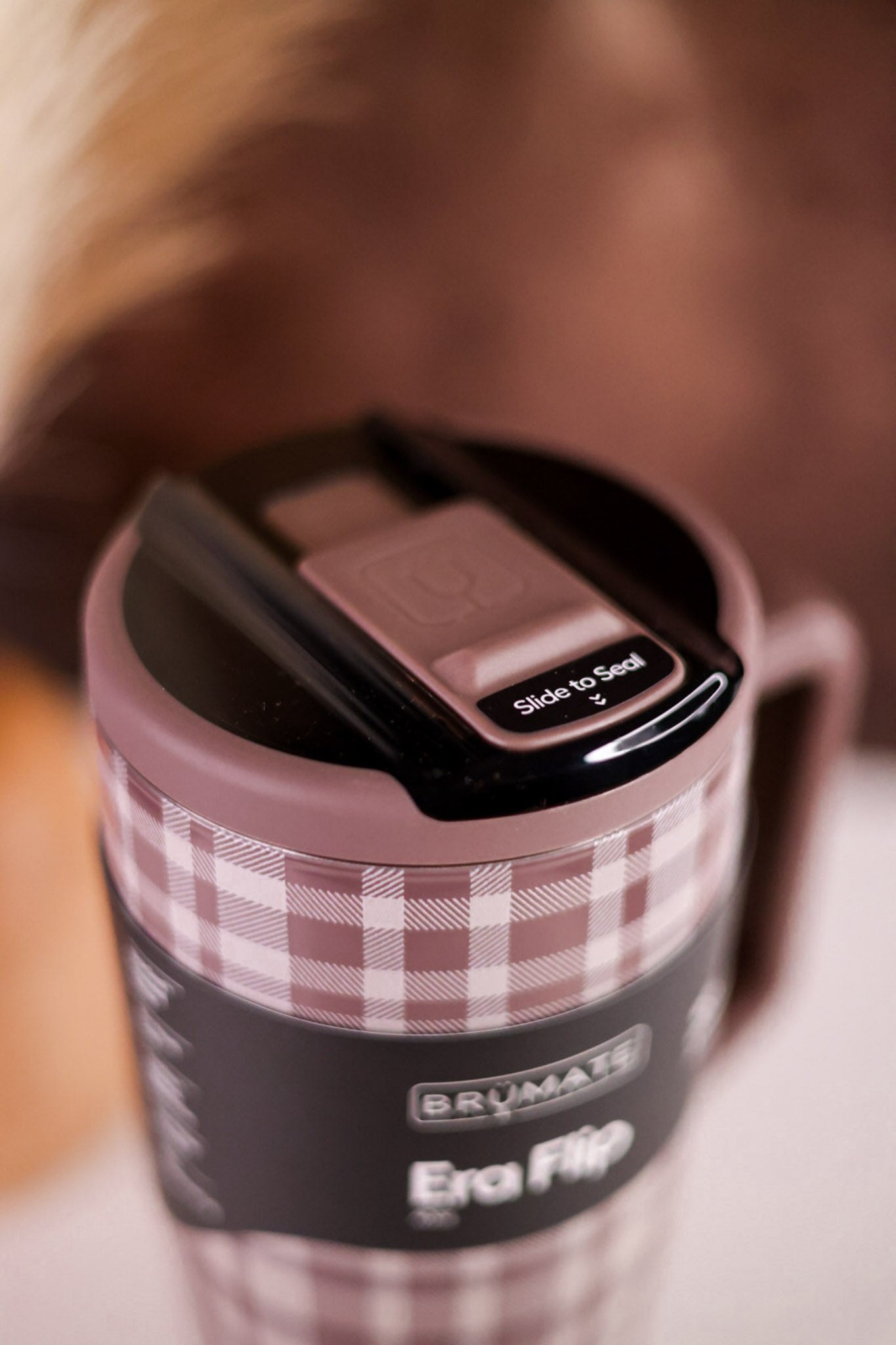 Brumate Pecan Plaid 40oz Era Flip Tumbler