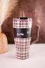 Brumate Pecan Plaid 30oz Era Flip Tumbler