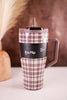 Brumate Pecan Plaid 30oz Era Flip Tumbler
