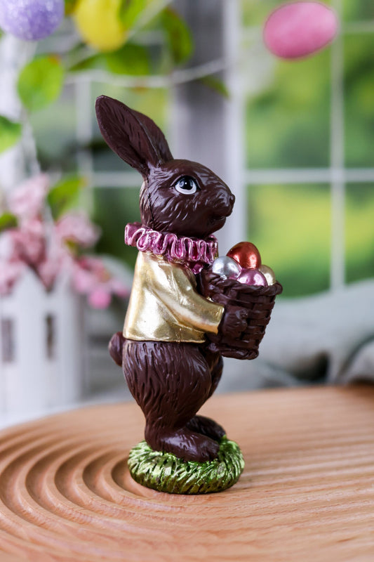 Resin Dark Chocolate Easter Bunny Figurine