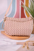 Beige Woven Cinch Crossbody Bag