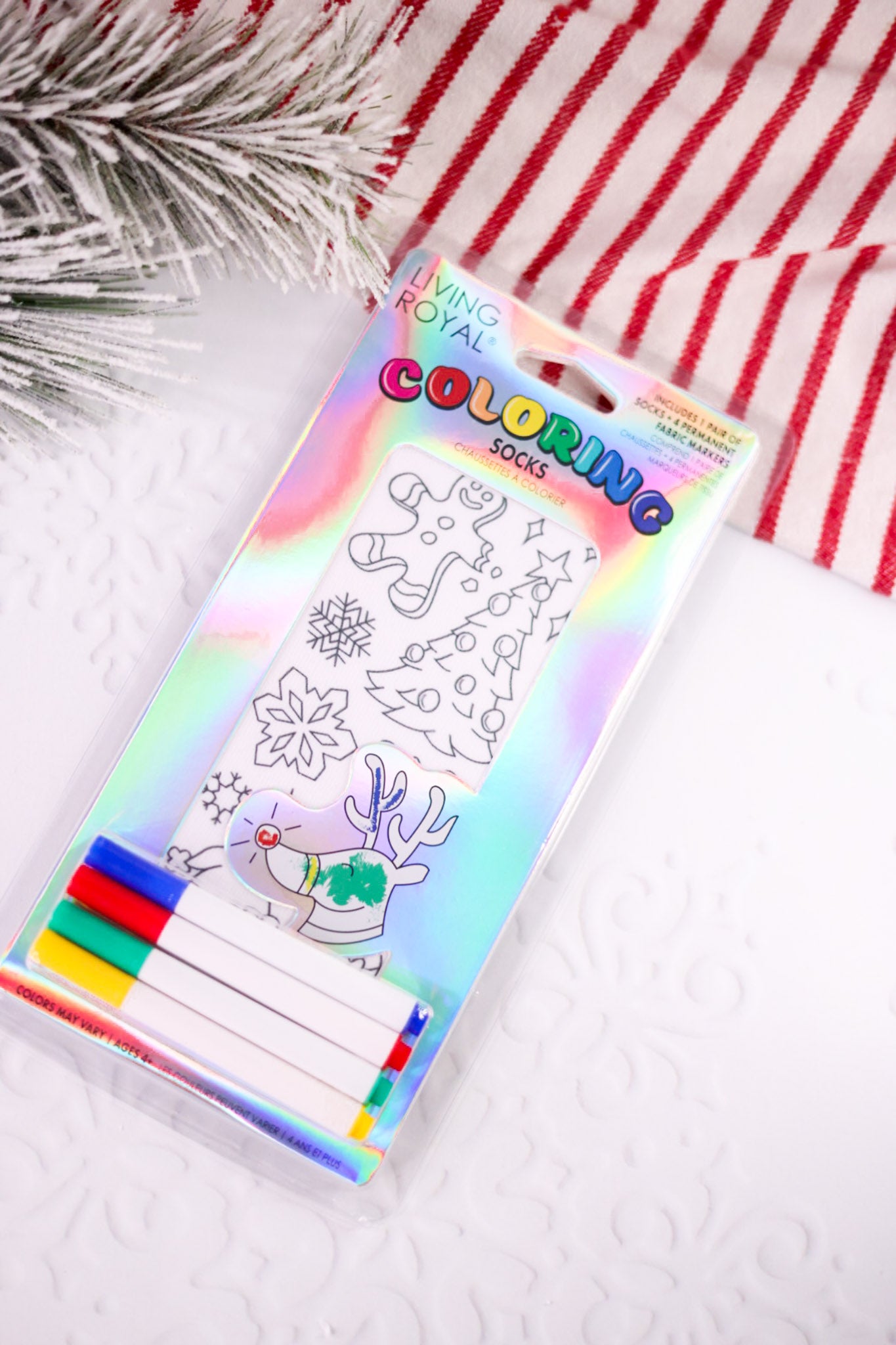 Christmas Icons DIY Coloring Socks – Whiskey Skies