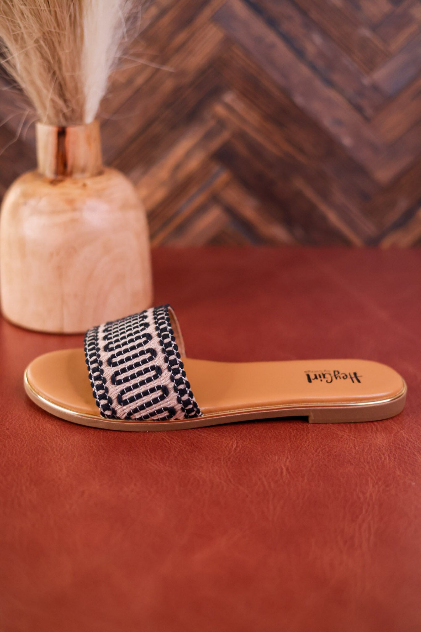 Here For A Good Time Black Sandals