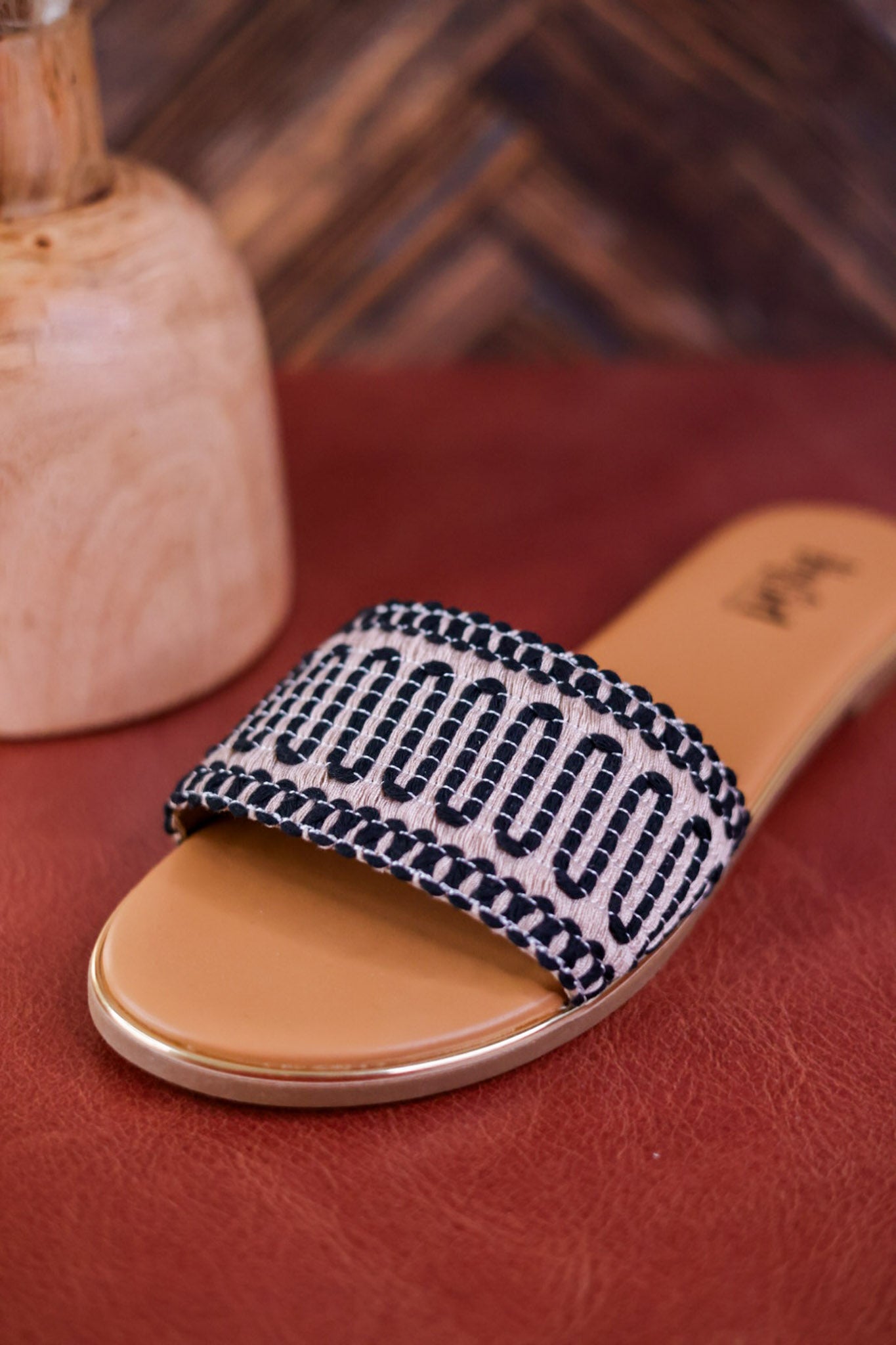 Here For A Good Time Black Sandals