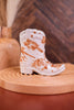 Nashville White and Brown Ceramic Cowboy Boot Candle in Desert Peach